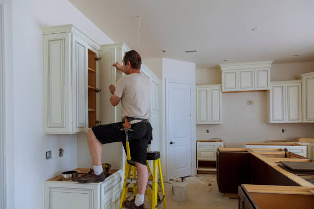 Kitchen island installation in Garnet Valley by JMT Kitchen Cabinet